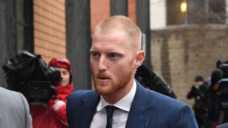 England cricketer Ben Stokes arrives at court in Bristol on February 13, 2018