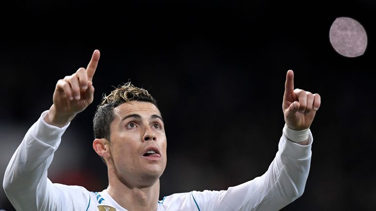 Cristiano Ronaldo celebrates after putting Real Madrid 2-0 up
