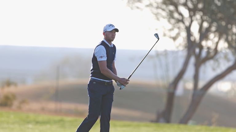 SCOTTSDALE, AZ - FEBRUARY 02:  Daniel Berger hits his second shot on the third hole during the second round of the Waste Management Phoenix Open at TPC Sco