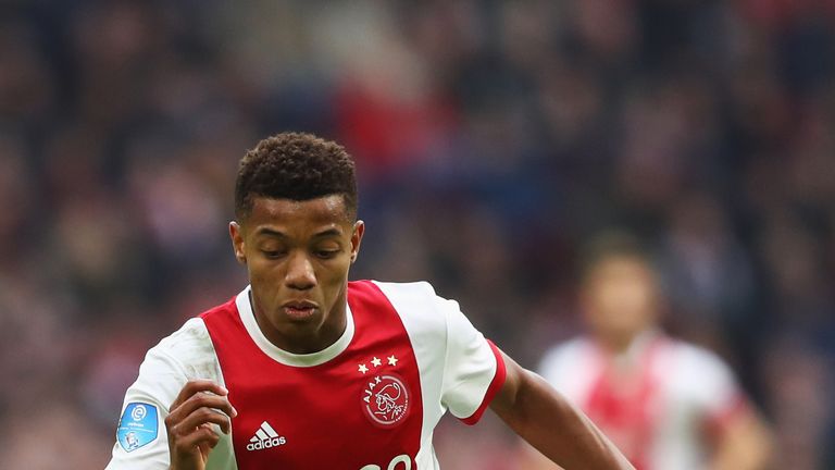 AMSTERDAM, NETHERLANDS - JANUARY 21:  David Neres of Ajax in action during the Dutch Eredivisie match between Ajax Amsterdam and Feyenoord at Amsterdam Are