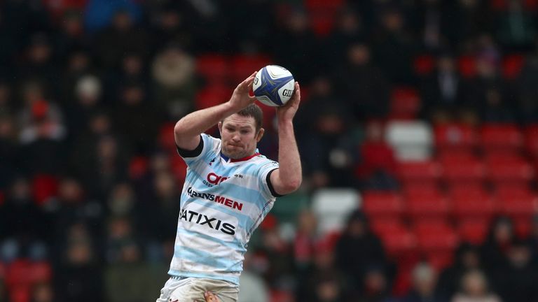 Racing 92's Donnacha Ryan during the line-out during the European Rugby Champions Cup, Pool Four match at Welford Road, Leicester.