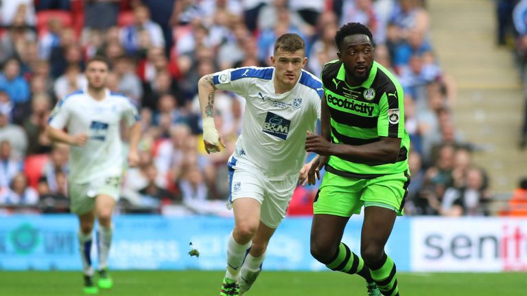 Manny Monthe [Right] on his way to Tranmere Rovers