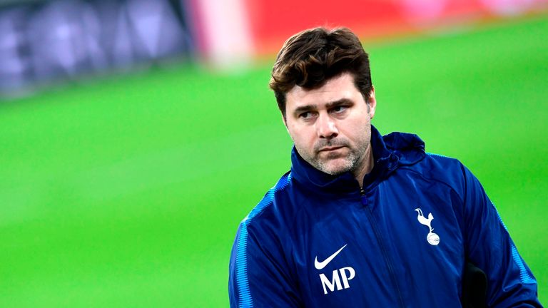 Mauricio Pochettino during a training session at Allianz Stadium in Turin on February 12, 2018