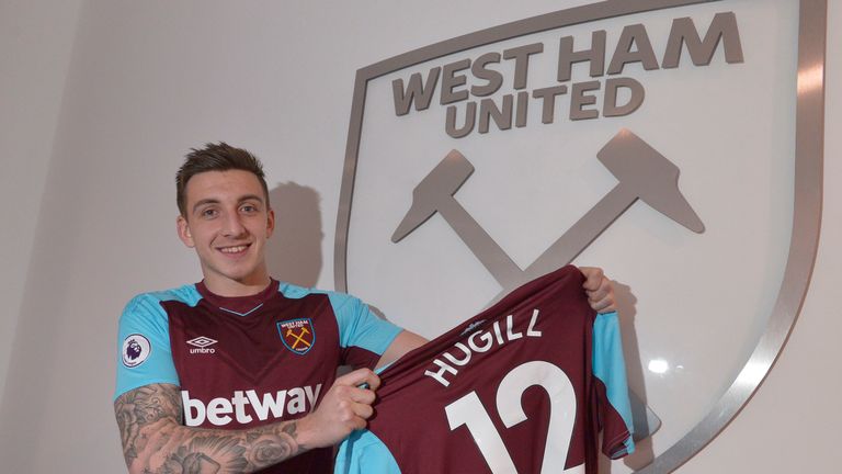 West Ham United unveil new signing Jordan Hugill at the London Stadium on January 31, 2018