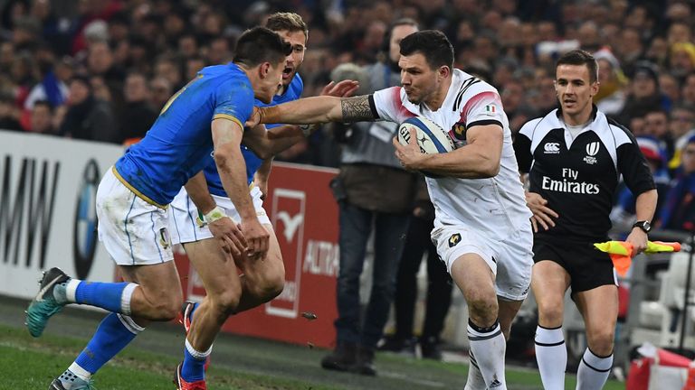 R&#233;my Grosso made 106 metres on the night for France 