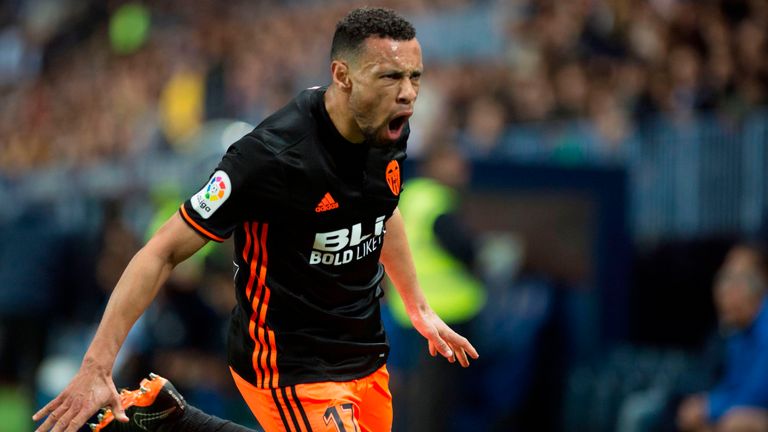 Valencia's midfielder Francis Coquelin celebrates 