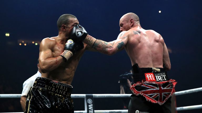 George Groves and Chris Eubank Jr in action during the World Boxing Super Series Super Middleweight semi-final