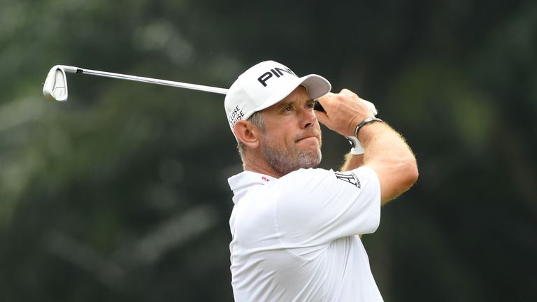 Lee Westwood of England on the 16th tee during the second round of the Maybank Championship Malaysia