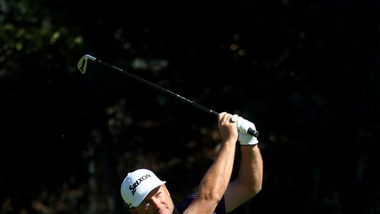 PACIFIC PALISADES, CA - FEBRUARY 16:  Graeme McDowell of Northern Ireland plays his shot on the 12th hole during the second round of the Genesis Open at Ri