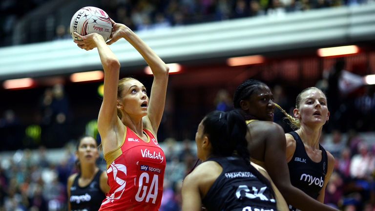 Helen Housby in action during the Quad Series against New Zealand