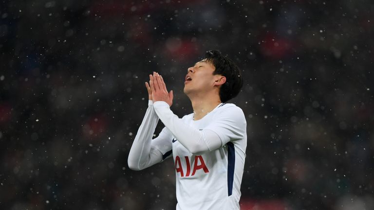 Heung-min Son shows his frustration after his penalty was disallowed