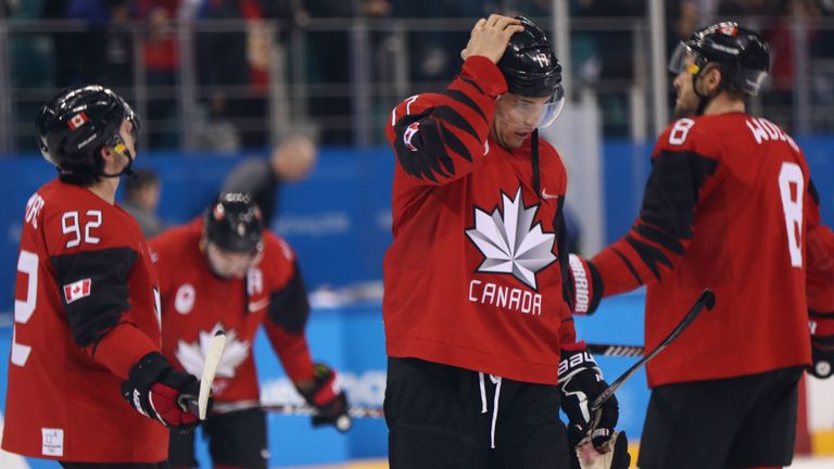 The Canada team react to their semi-final defeat