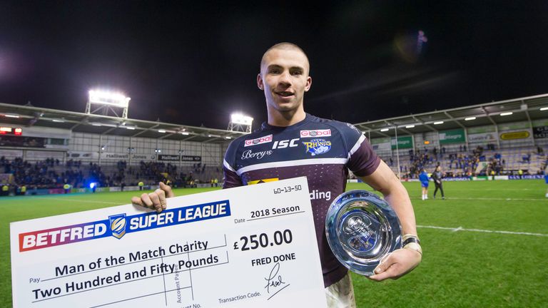 Jack Walker with the Betfred Man of the Match award.