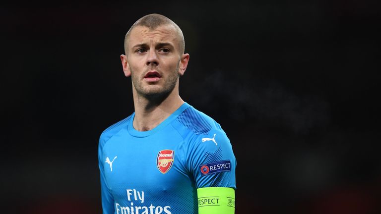Jack Wilshere of Arsenal during UEFA Europa League Round of 32 match between Arsenal and Ostersunds FK at the Emirates Stadium 