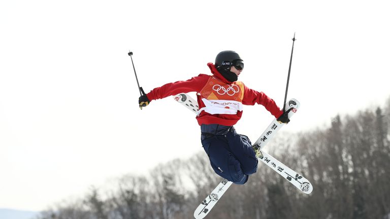 PYEONGCHANG-GUN, SOUTH KOREA - FEBRUARY 18:  James Woods of Great Britain competes during the Freestyle Skiing Men's Ski Slopestyle qualification on day ni