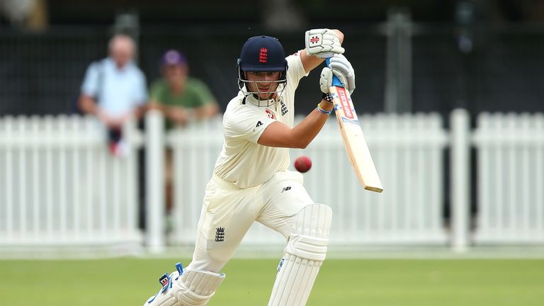 PERTH, AUSTRALIA - DECEMBER 09: Joe Clarke of England bats during the Two Day tour match between the Cricket Australia CA XI and England at Richardson Park