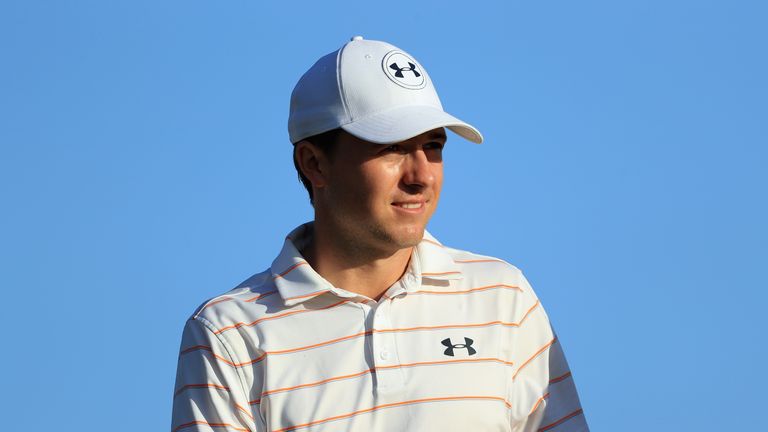 HONOLULU, HI - JANUARY 12:  Jordan Spieth of the United States reacts after playing his shot from the 17th tee during round two of the Sony Open In Hawaii 