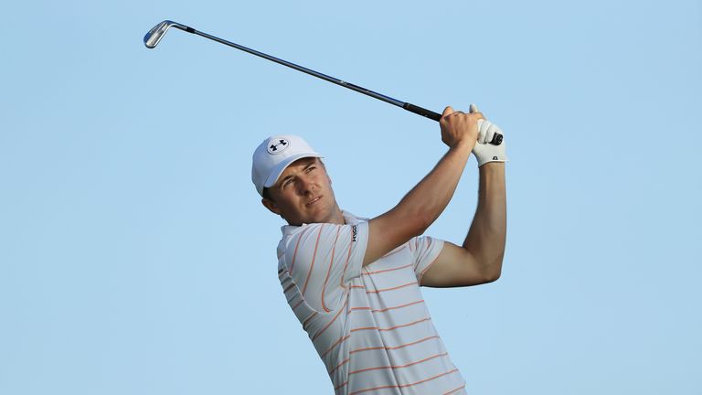 HONOLULU, HI - JANUARY 12:  Jordan Spieth of the United States plays his shot from the 17th tee during round two of the Sony Open In Hawaii at Waialae Coun