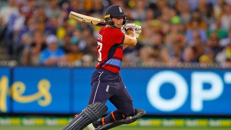 MELBOURNE, AUSTRALIA - FEBRUARY 10:  Jos Buttler of England bats during game two of the International Twenty20 series between Australia and England at Melb