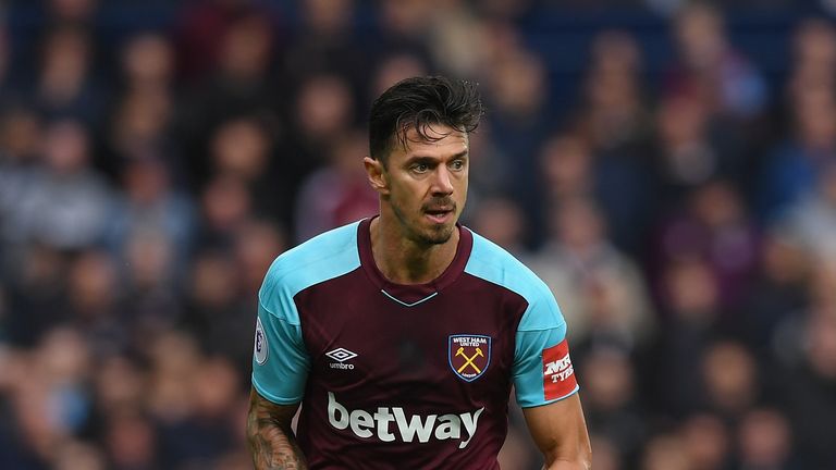 Jose Fonte in action for West Ham 