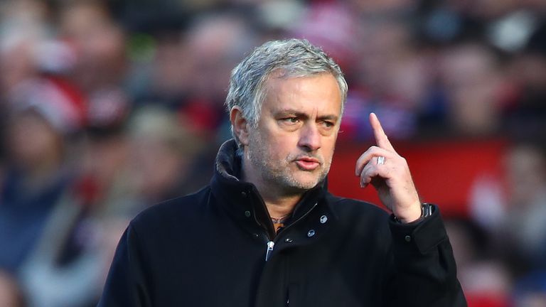 Manchester United manager Jose Mourinho during the Premier League match against Chelsea at Old Trafford