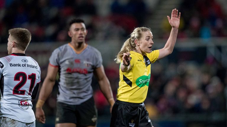 Referee Joy Neville taking charge of Ulster v Southern Kings