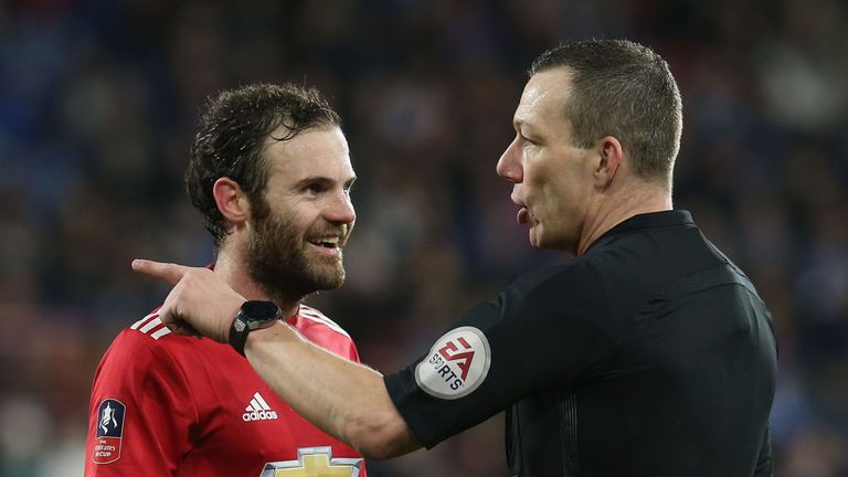 Juan Mata's goal was controversially ruled out by VAR