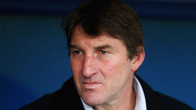 WIDNES, ENGLAND - MARCH 29:  Head coach Tony Smith of the Warrington Wolves looks on during the Super League match between Widnes Vikings and Warrington Wo