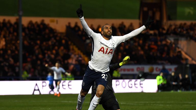 Lucas Moura scored his first Tottenham goal to equalise for the visitors
