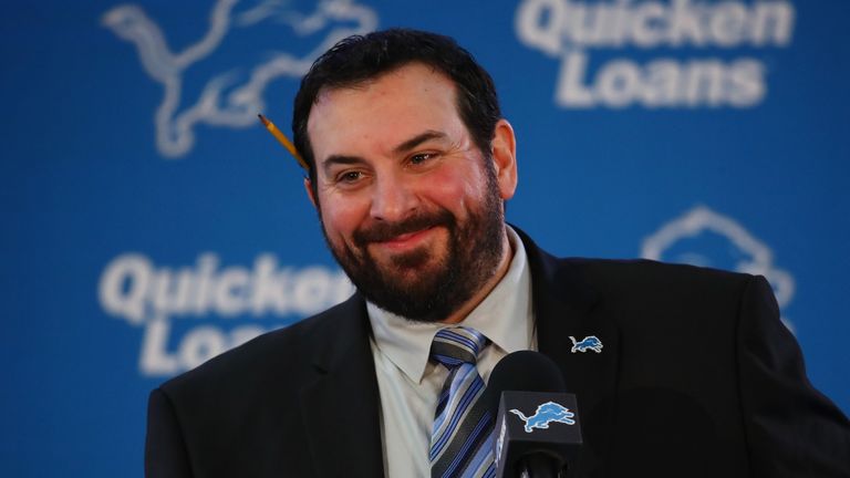 ALLEN PARK, MI - FEBRUARY 07: Matt Patricia speaks at a press conference after being hired as the head coach of the Detroit Lions at the Detroit Lions Prac