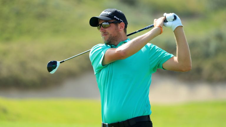 MUSCAT, OMAN - FEBRUARY 17:  Matthew Southgate of England watches his shot on the 7th hole during the third round of the NBO Oman Open at Al Mouj Golf on F