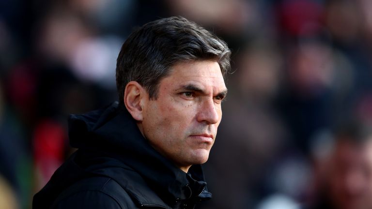 Mauricio Pellegrino, Manager of Southampton looks on prior to the Premier League match between Southampton and Liverpol