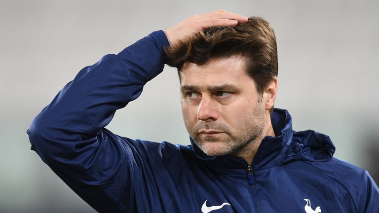 Mauricio Pochettino during a Tottenham Hotspur training session ahead of their UEFA Champions League Round of 16 match against Juventus