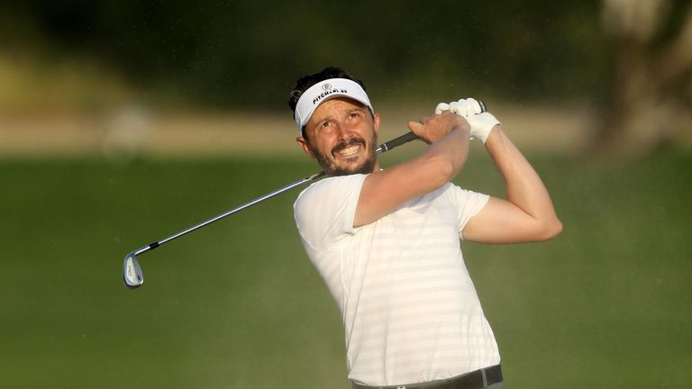 DUBAI, UNITED ARAB EMIRATES - JANUARY 25:  Mike Lorenzo-Vera of France plays his second shot on the par 4, ninth hole during the first round of the Omega D