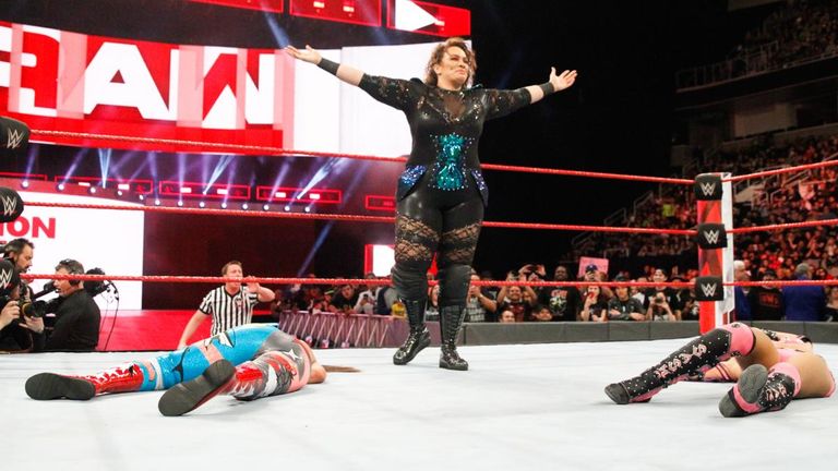 Nia Jax sent out a message to Asuka by laying out Bayley and Sasha Banks after their match