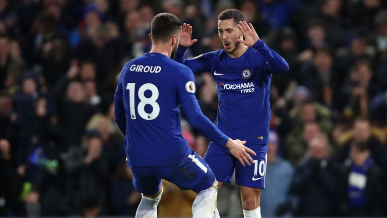 Eden Hazard and Olivier Giroud combined superbly as the Belgian put Chelsea into the lead