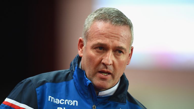 STOKE ON TRENT, ENGLAND - JANUARY 31:  Manager of Stoke City Paul Lambert during the Premier League match between Stoke City and Watford at Bet365 Stadium 