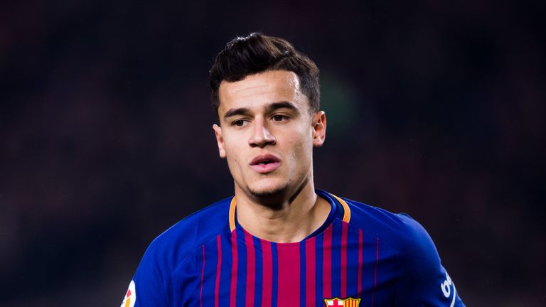 BARCELONA, SPAIN - JANUARY 25:  Philippe Coutinho of FC Barcelona runs during the Spanish Copa del Rey Quarter Final Second Leg match between FC Barcelona 