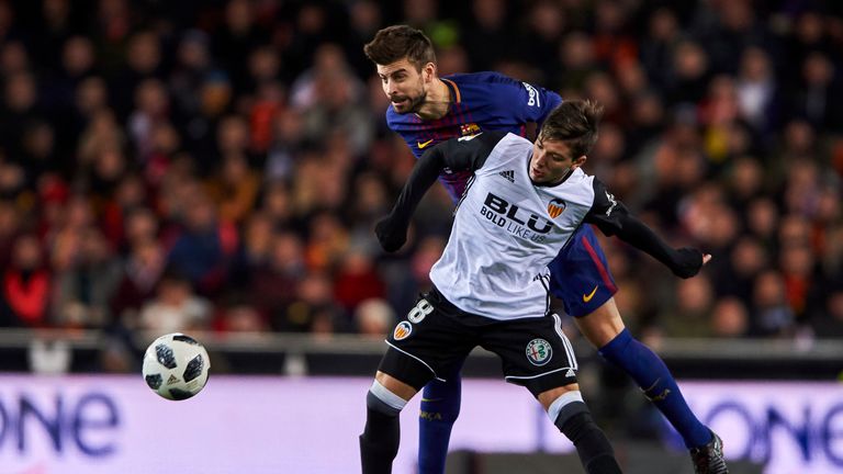 Gerard Pique came off in the 83rd minute against Valencia on Thursday