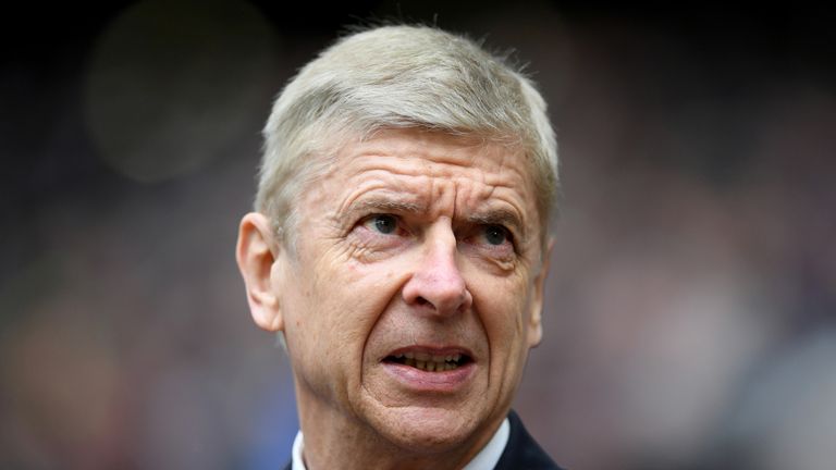 Arsene Wenger looks on prior to the North London derby between Tottenham Hotspur and Arsenal