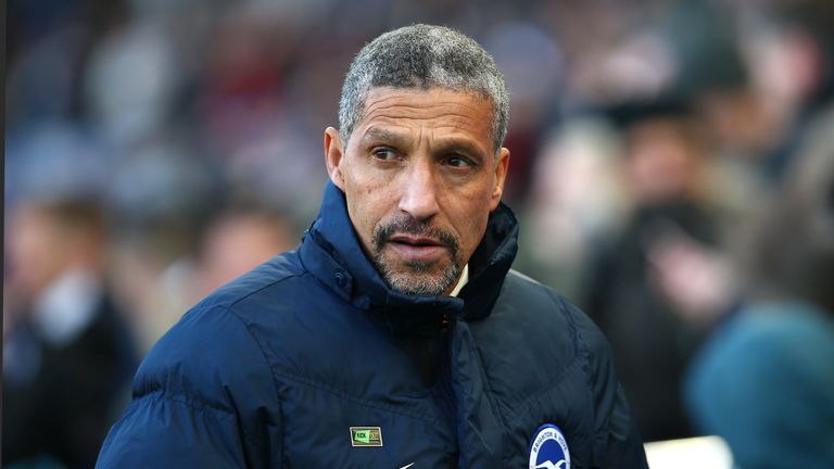 Chris Hughton ahead of the Premier League match between Brighton & Hove Albion and Swansea City
