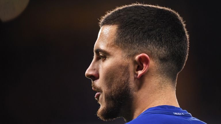 Eden Hazard during the Premier League match between Chelsea and West Bromwich Albion at Stamford Bridge