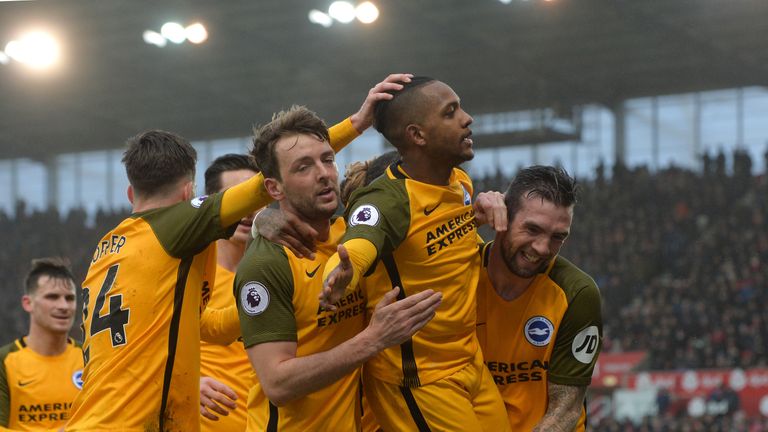 Jose Izquierdo celebrates scoring his side's first goal with team-mates