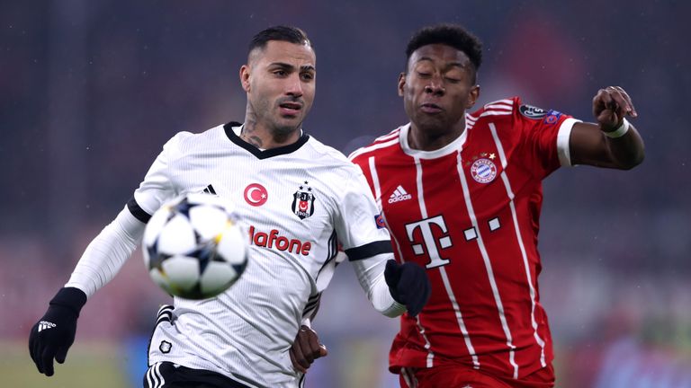 Ricardo Quaresma with David Alaba in the Champions League last-16 tie