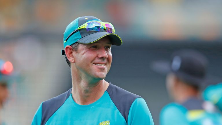 HOBART, AUSTRALIA - FEBRUARY 07:  Ricky Ponting, assistant T20 coach looks on during the Twenty20 International match between Australia and England at Blun