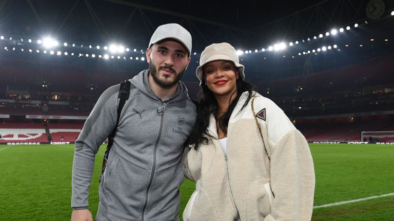 during the Premier League match between Arsenal and Everton at Emirates Stadiumon February 3, 2018 in London, England.