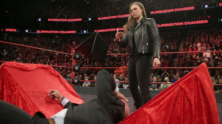 Ronda Rousey slammed Triple H through a table at Elimination Chamber