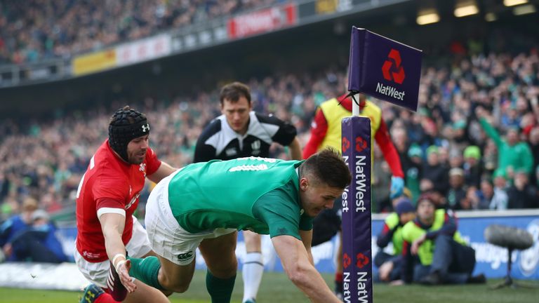 Jacob Stockdale scored two tries for Ireland at the Aviva Stadium 