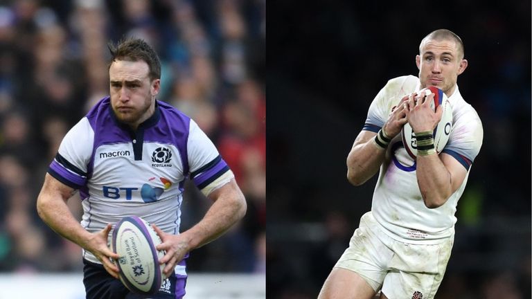 Scotland's Stuart hoog vs. England's Mike Brown