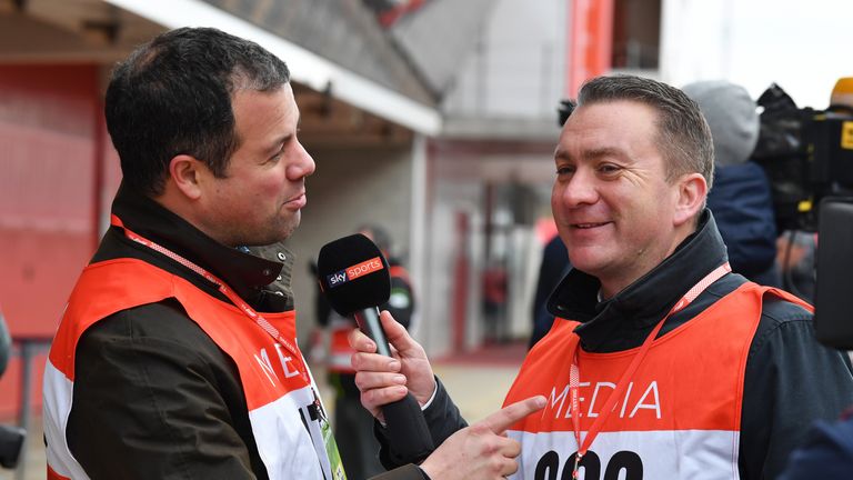 www.sutton-images.com..Ted Kravitz (GBR) Sky TV and Craig Slater (GBR) Sky TV at Formula One Testing, Day Two, Barcelona, Spain, 27 February 2018.